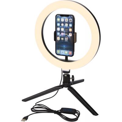 Image of Studio ring light with phone holder and tripod